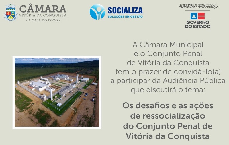 Imagem Câmara realiza audiência pública sobre o sistema prisional de Vitória da Conquista